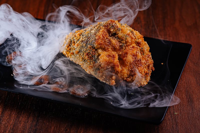 Golden fried toasted ravioli appetizer