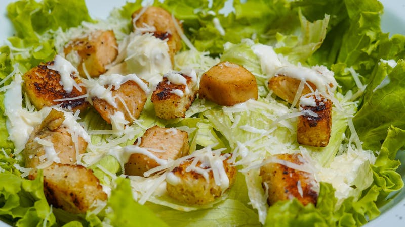 Classic Caesar salad with croutons